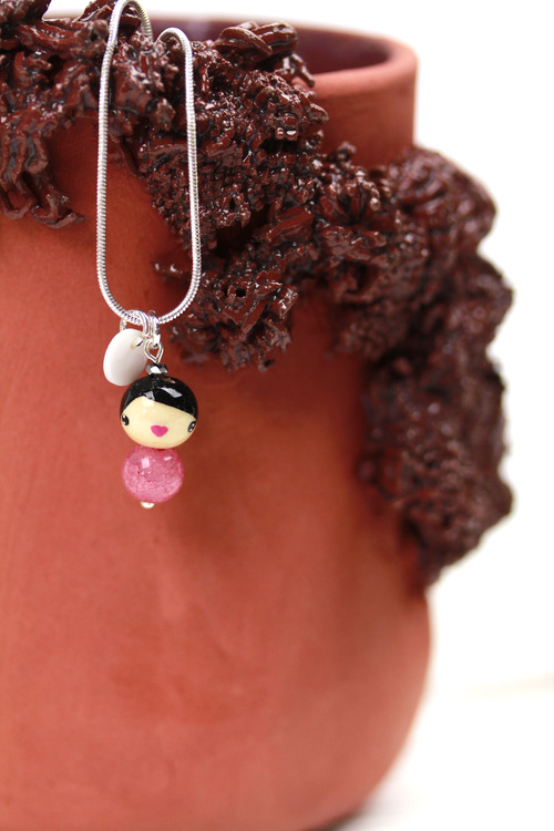 (image pour) Collier Hisaé Rose Bohème